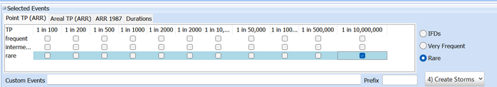 Updated Rare Events Checkboxes